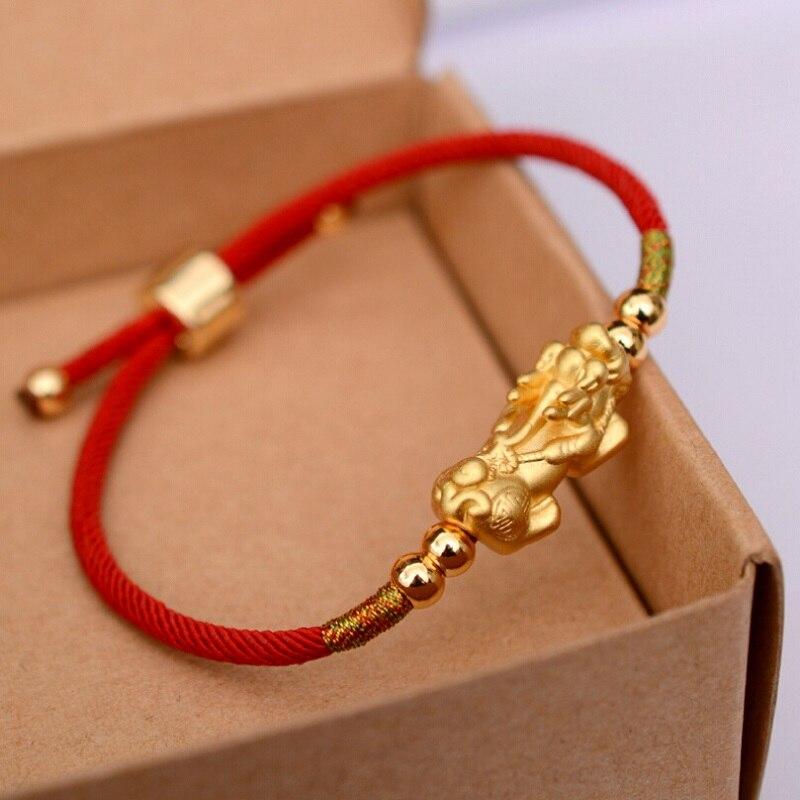Feng Shui Piyao Wealth Bracelet - Red/Black String