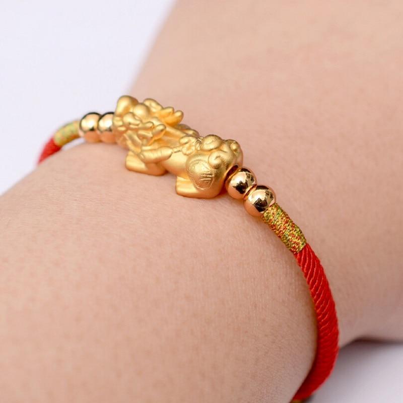 Feng Shui Piyao Wealth Bracelet - Red/Black String