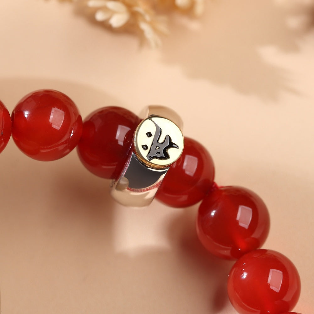 Red Agate Buddhist Guardian Deities Bracelet - Luck & Protection