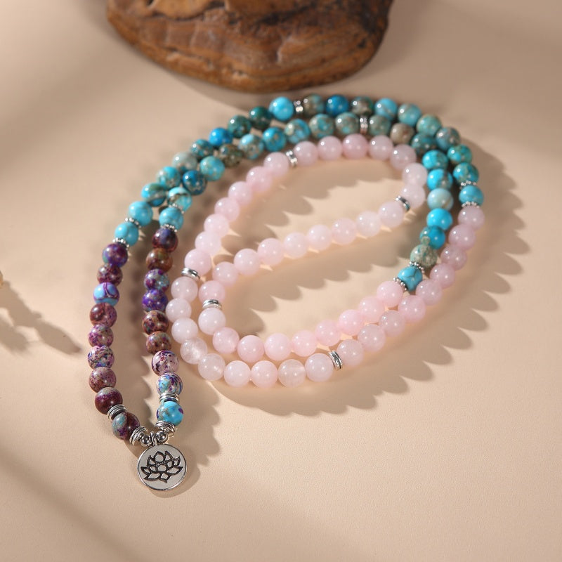 The Lotus of Calm Mala Beads - Peace, Balance, Emotional Healing