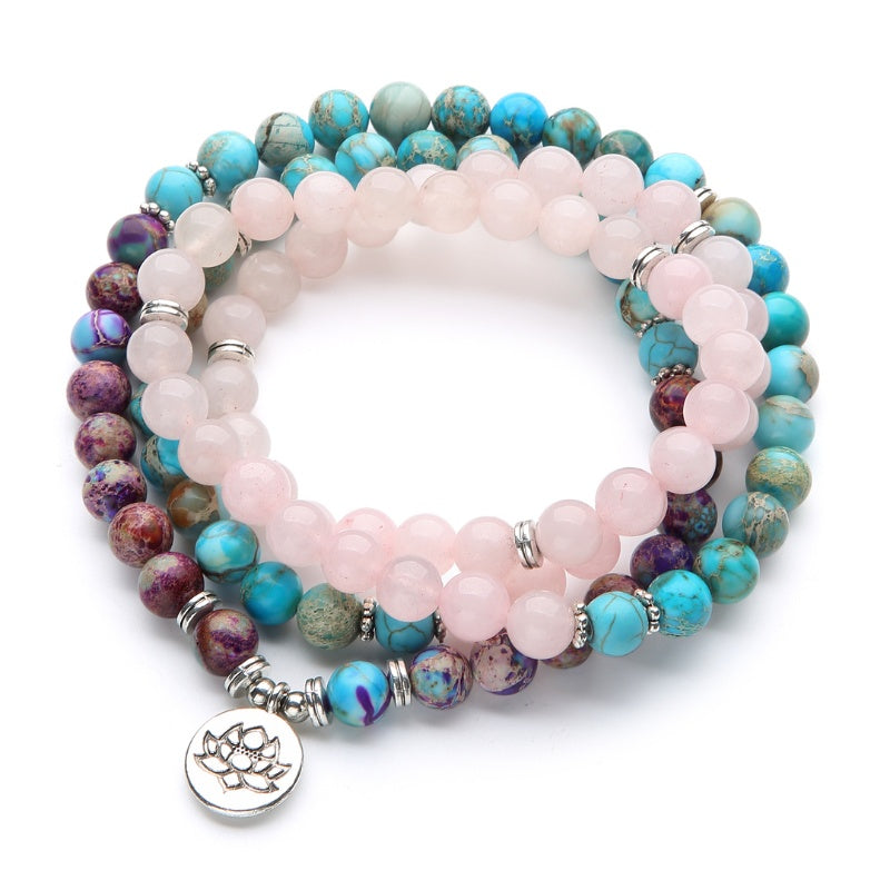 The Lotus of Calm Mala Beads - Peace, Balance, Emotional Healing