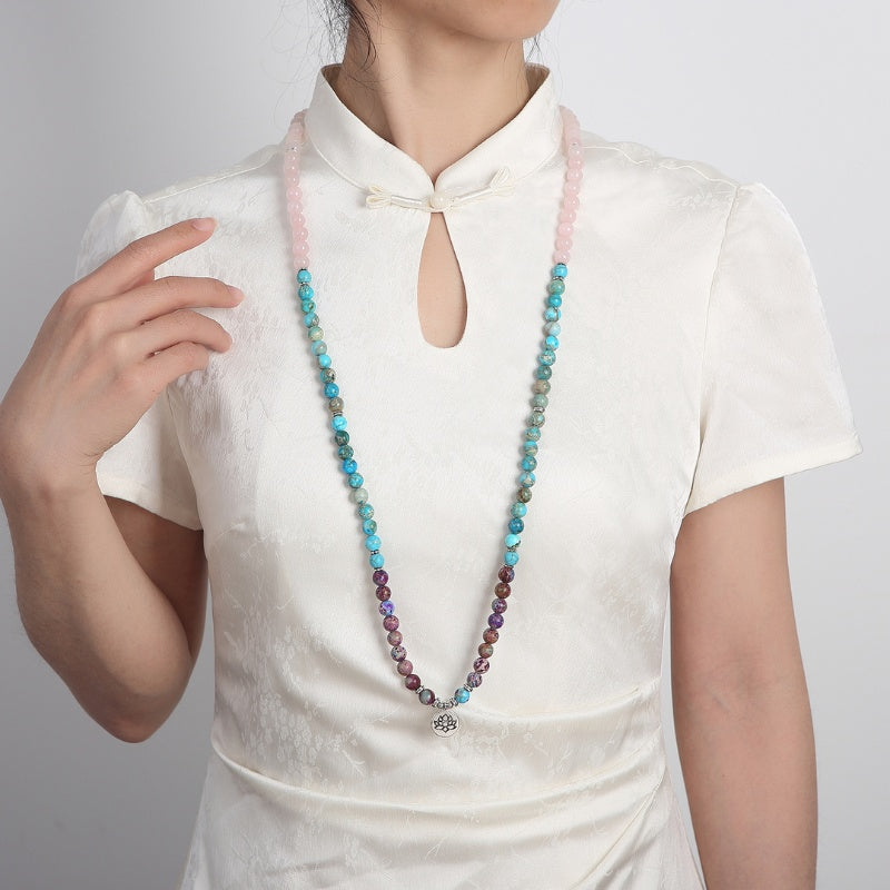 The Lotus of Calm Mala Beads - Peace, Balance, Emotional Healing