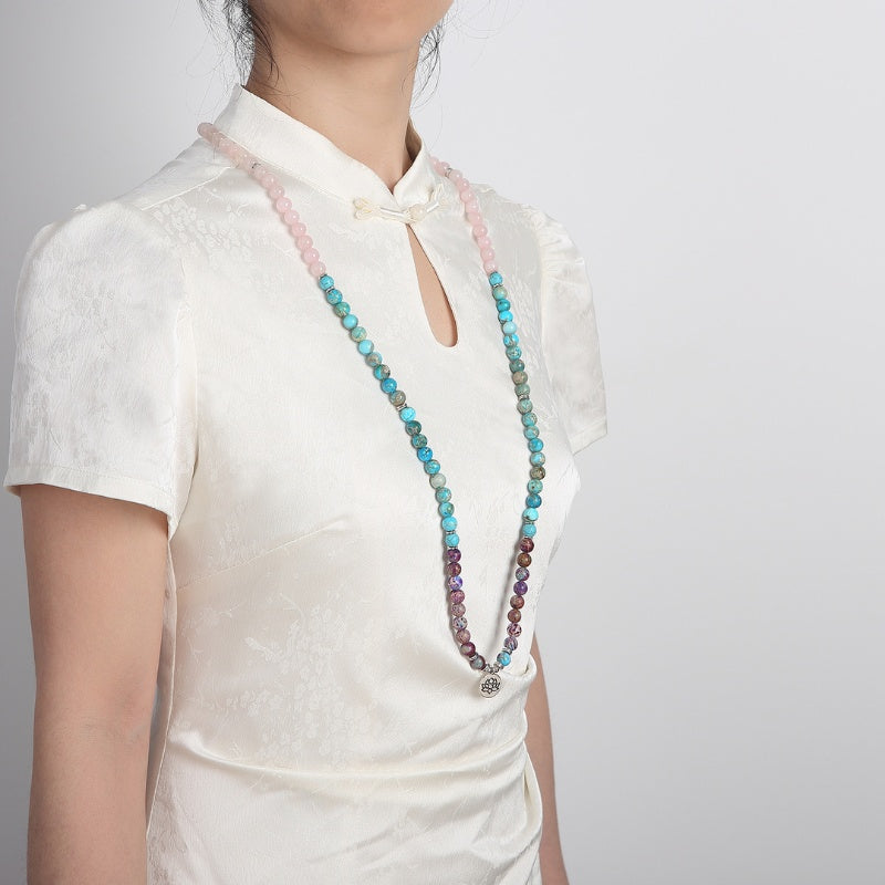 The Lotus of Calm Mala Beads - Peace, Balance, Emotional Healing