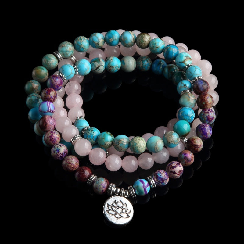 The Lotus of Calm Mala Beads - Peace, Balance, Emotional Healing