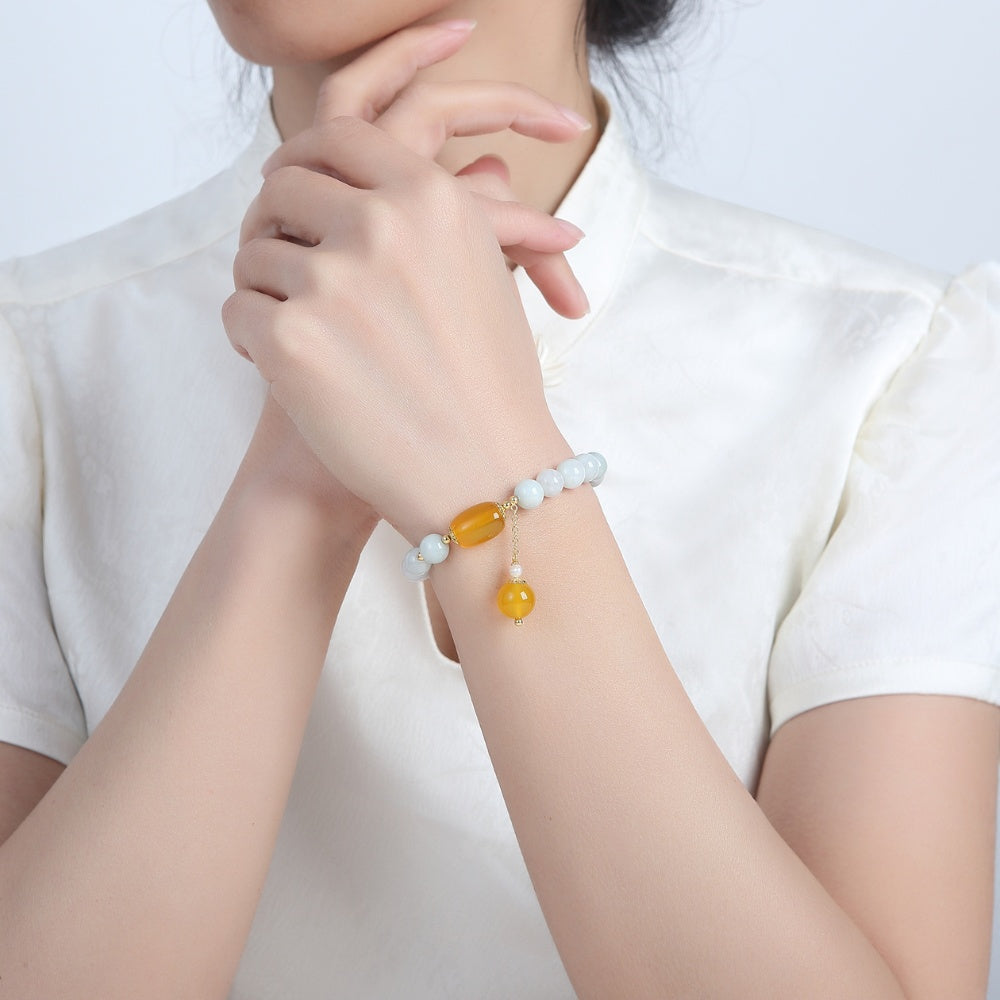 White Jade Longevity Bracelet